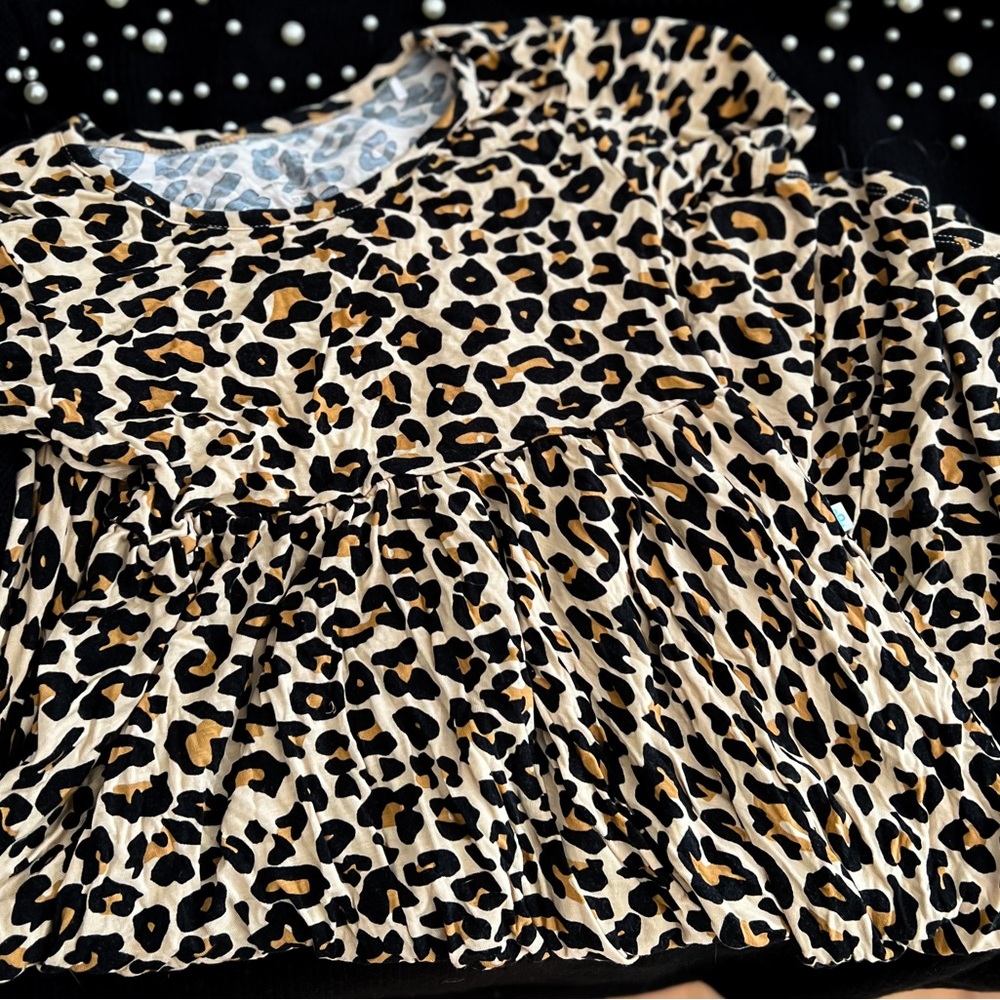 POSH PEANUT LEOPARD TWIRL DRESS SZ 8Y